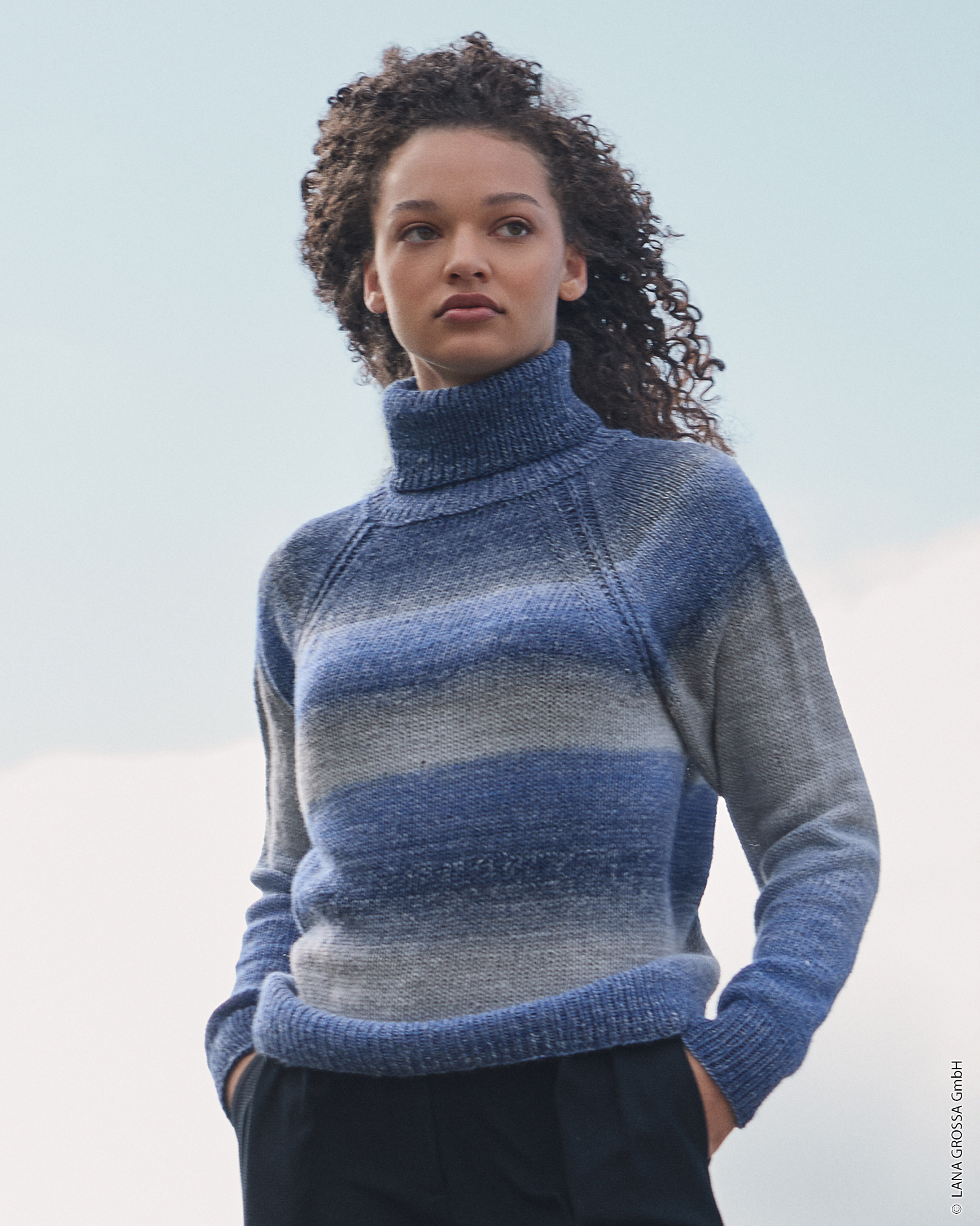Strickset Raglan-Rollkragen-Pullover Aus Gomitolo Gala Von Lana Grossa 1 Strickset Raglan-Rollkragen-Pullover Aus Gomitolo Gala Von Lana Grossa