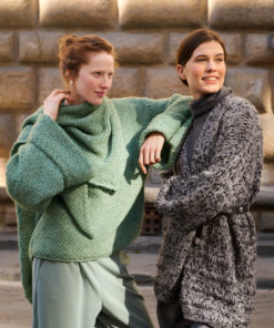 Strickset Jacke Mit Strickgürtel aus Alta Moda Alpaca, Setasuri und Cosmo von Lana Grossa