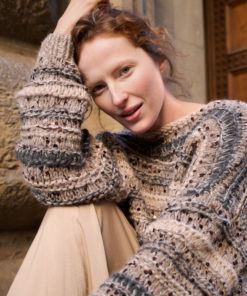 Strickset Pullover Mit Streifen Aus Alta Moda Cashmere 16, Setasuri Und Cosmo Von Lana Grossa 5 Strickset Pullover Mit Streifen Aus Alta Moda Cashmere 16, Setasuri Und Cosmo Von Lana Grossa – Bild 3