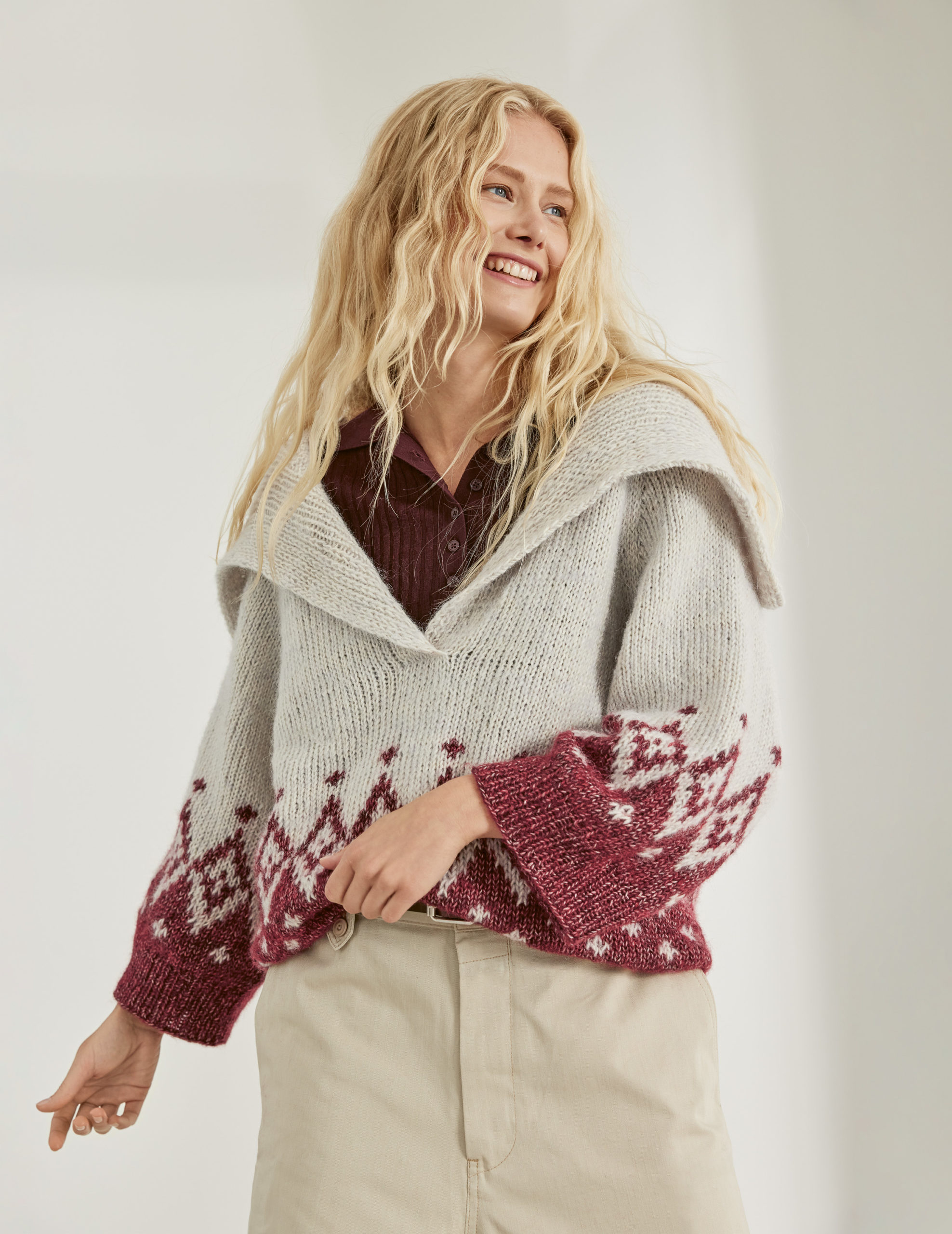 Strickset Raglan-Pullover Aus Natural Alpaca Pelo Und Glamour Von Lana Grossa 1 Strickset Raglan-Pullover Aus Natural Alpaca Pelo Und Glamour Von Lana Grossa