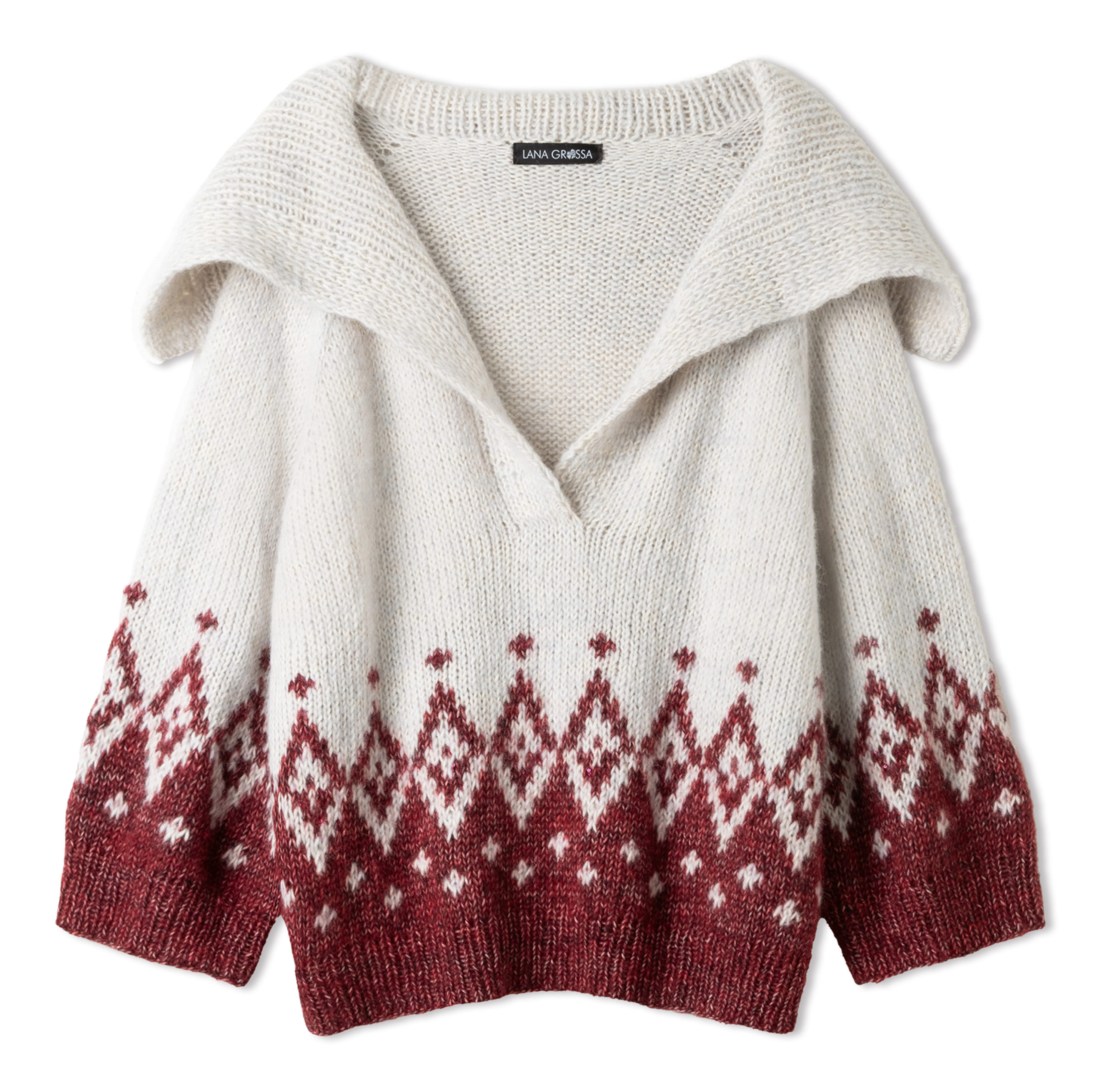 Strickset Raglan-Pullover Aus Natural Alpaca Pelo Und Glamour Von Lana Grossa 2 Strickset Raglan-Pullover Aus Natural Alpaca Pelo Und Glamour Von Lana Grossa – Bild 2