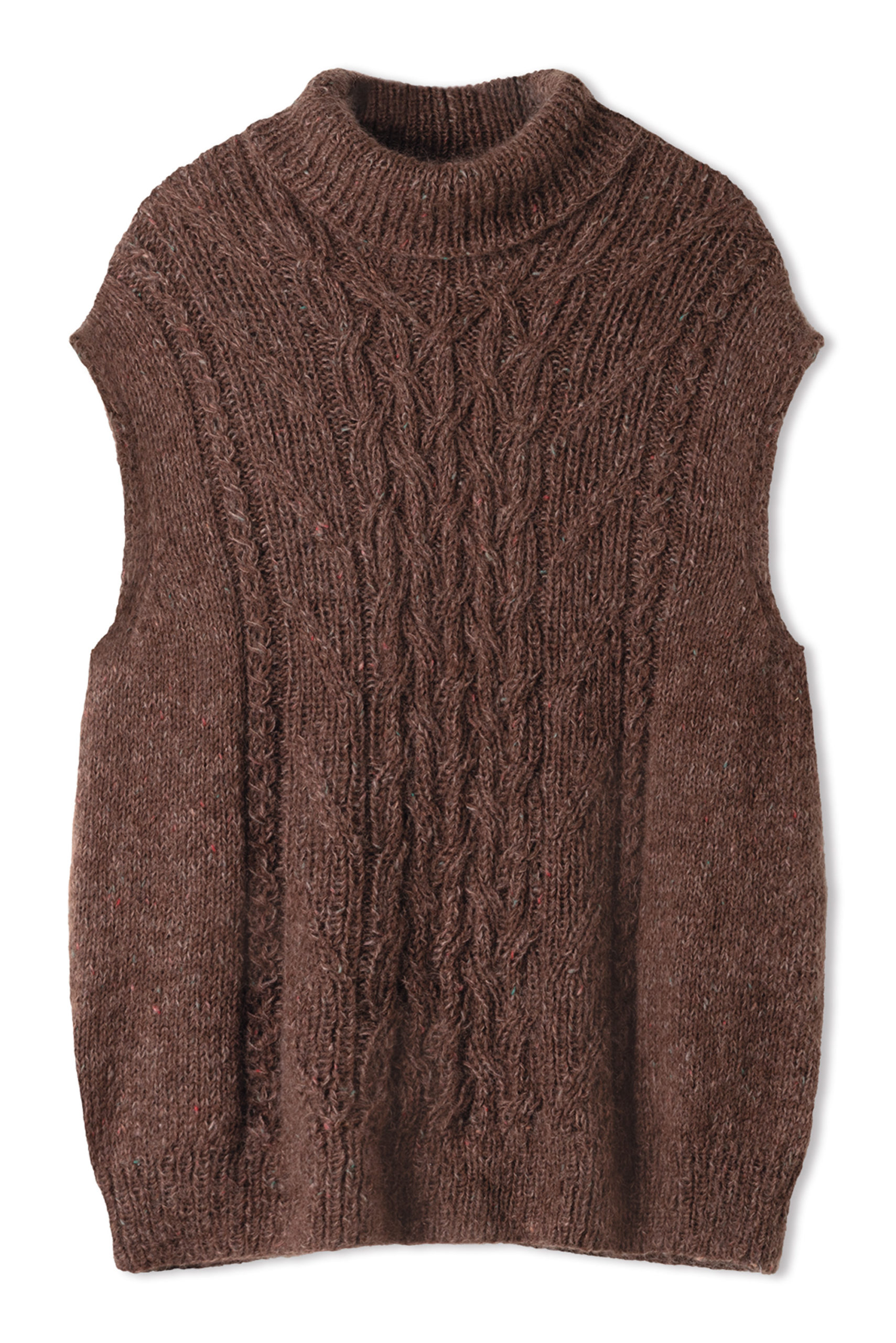 Strickset Zopf-Slipover Aus Ecopuno Und Natural Superkid Tweed Von Lana Grossa 2 Strickset Zopf-Slipover Aus Ecopuno Und Natural Superkid Tweed Von Lana Grossa – Bild 2