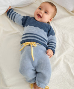 Strickset Pullover Mit Jacquardstreifen aus Cool Wool Baby von Lana Grossa