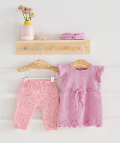 Strickset Kleid Mit Lochmuster aus Ecopuno von Lana Grossa