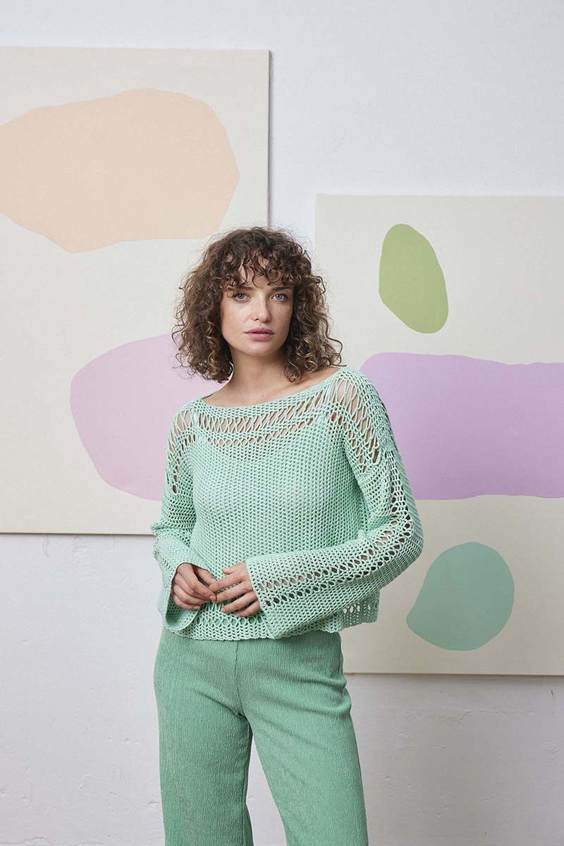 Strickset Pullover Gehäkelt Aus Classic Silk Von Lang Yarns 1 Strickset Pullover Gehäkelt Aus Classic Silk Von Lang Yarns