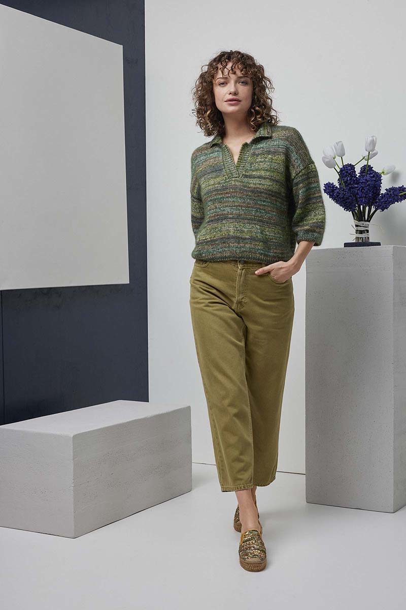 Strickset Polopullover Aus Fiesta Und Lace Von Lang Yarns 1 Strickset Polopullover Aus Fiesta Und Lace Von Lang Yarns