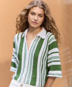 Strickset Polojacke Mit Streifen aus Ecopuno von Lana Grossa