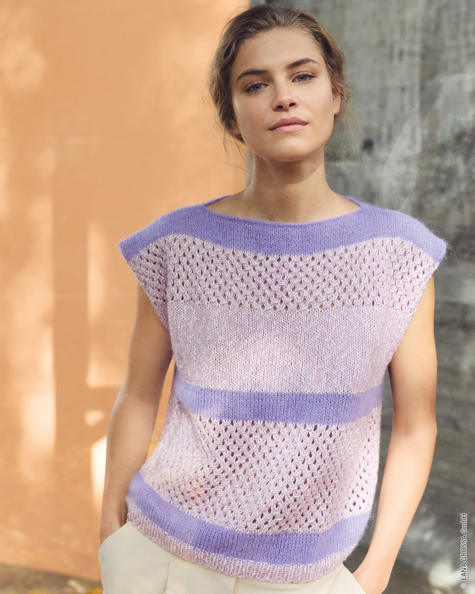 Strickset Pullunder Mit Lochmuster Aus Setasuri Und Bottoni Von Lana Grossa 1 Strickset Pullunder Mit Lochmuster Aus Setasuri Und Bottoni Von Lana Grossa