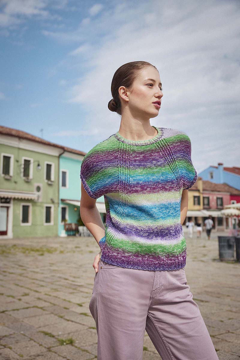 Strickset Pullunder Aus Quattro Dégradé Von Lang Yarns 1 Strickset Pullunder Aus Quattro Dégradé Von Lang Yarns