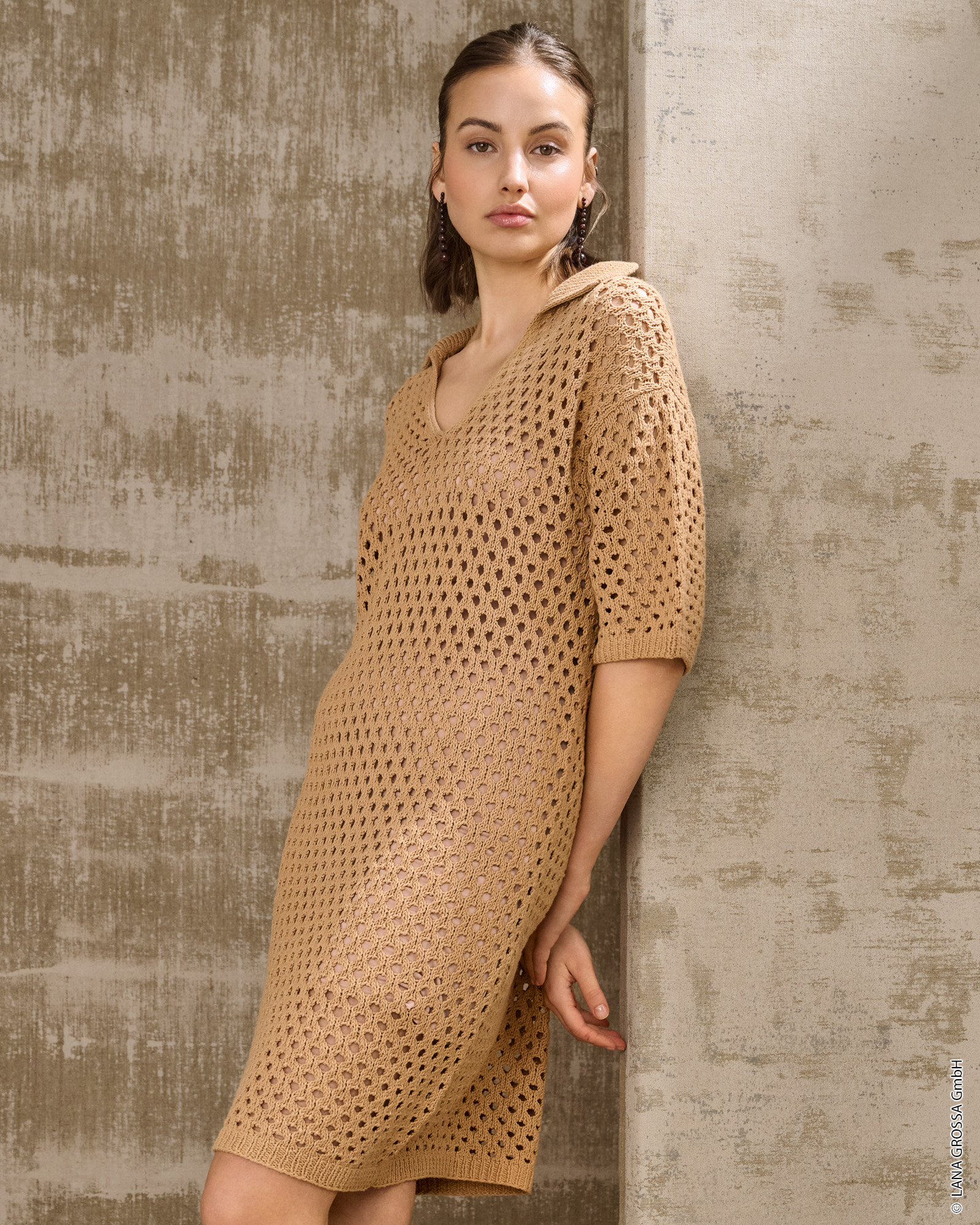 Strickset Kleid Im Lochmuster Aus Elastico Von Lana Grossa 1 Strickset Kleid Im Lochmuster Aus Elastico Von Lana Grossa
