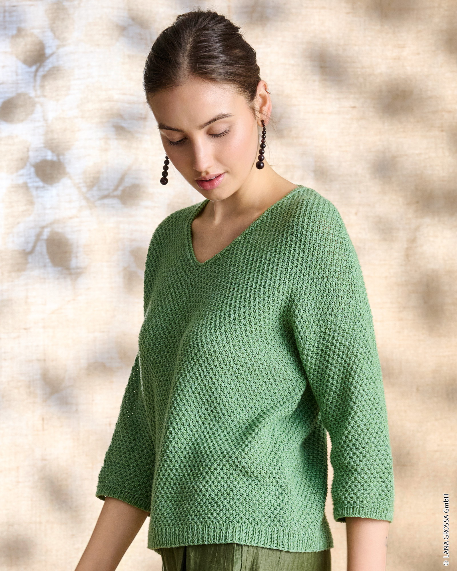 Strickset Pullover Im Perlmuster Aus Landlust Sommerseide Von Lana Grossa 1 Strickset Pullover Im Perlmuster Aus Landlust Sommerseide Von Lana Grossa
