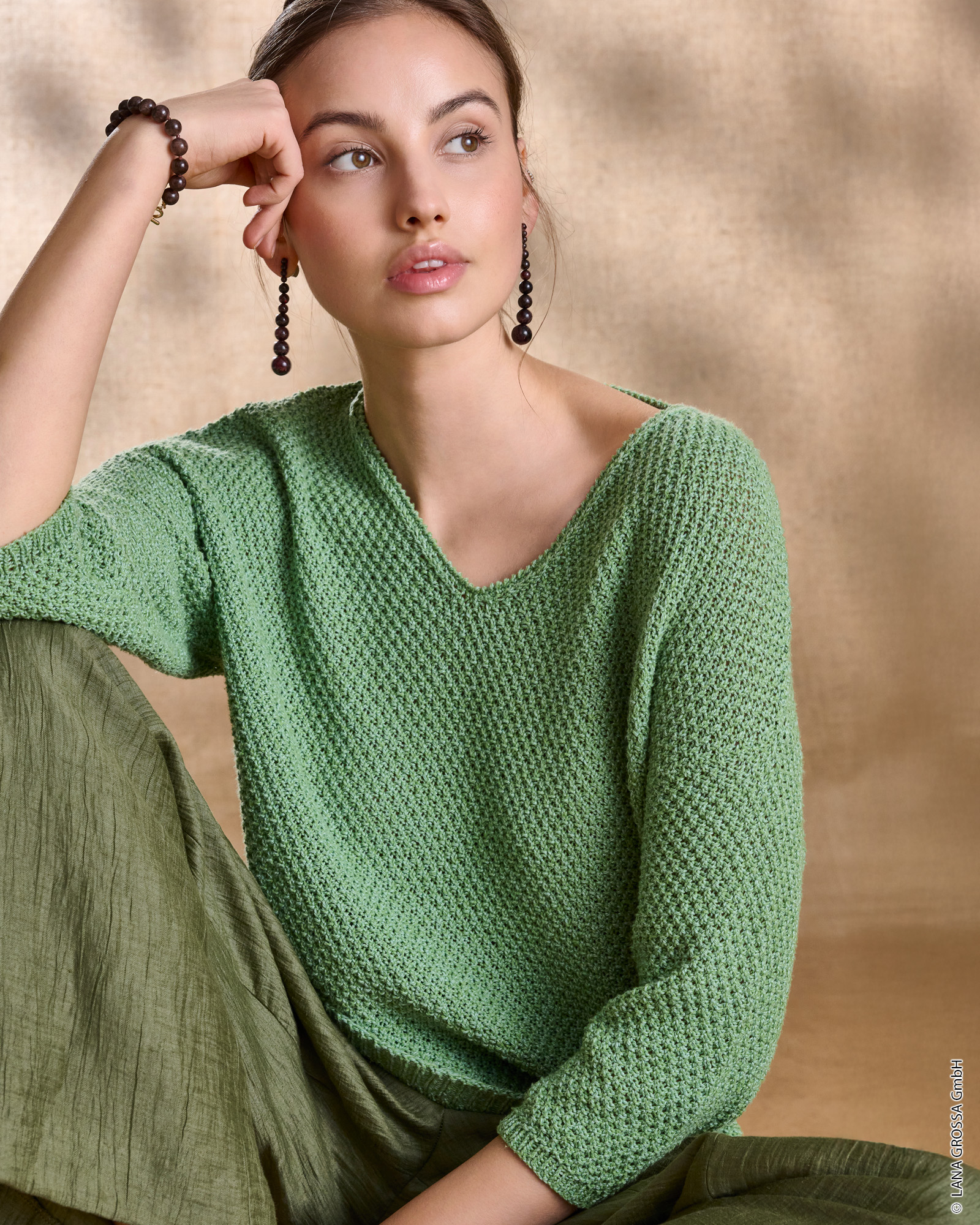 Strickset Pullover Im Perlmuster Aus Landlust Sommerseide Von Lana Grossa 2 Strickset Pullover Im Perlmuster Aus Landlust Sommerseide Von Lana Grossa – Bild 2