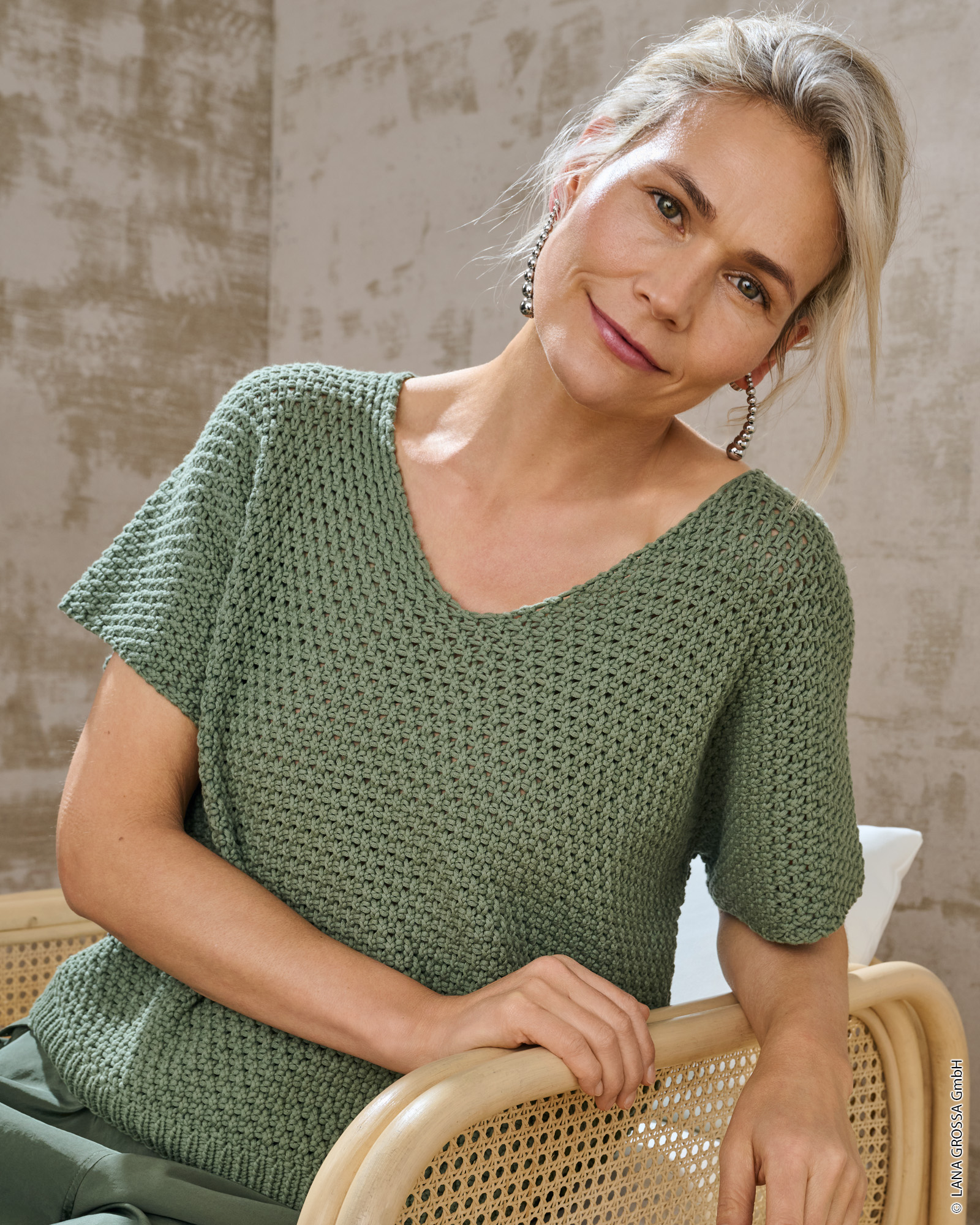 Strickset Shirt Im Perlmuster Aus Promessa Von Lana Grossa 1 Strickset Shirt Im Perlmuster Aus Promessa Von Lana Grossa