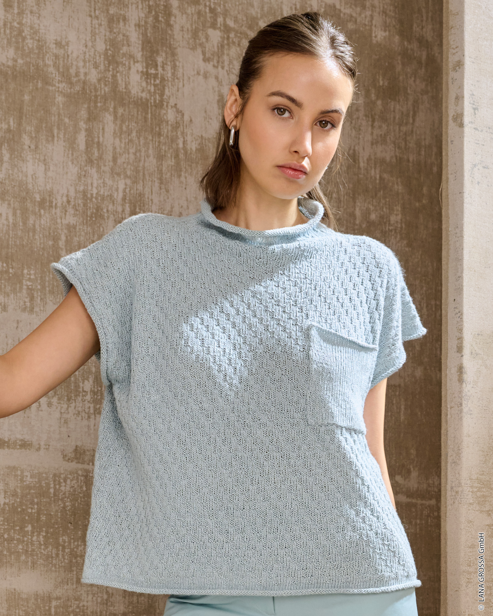 Strickset Shirt Mit Stehkragen Aus Tencellino Von Lana Grossa 1 Strickset Shirt Mit Stehkragen Aus Tencellino Von Lana Grossa