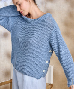 Strickset Pullover Mit Seitenstreifen Aus Linarte Von Lana Grossa 3 Strickset Pullover Mit Seitenstreifen Aus Linarte Von Lana Grossa – Bild 2