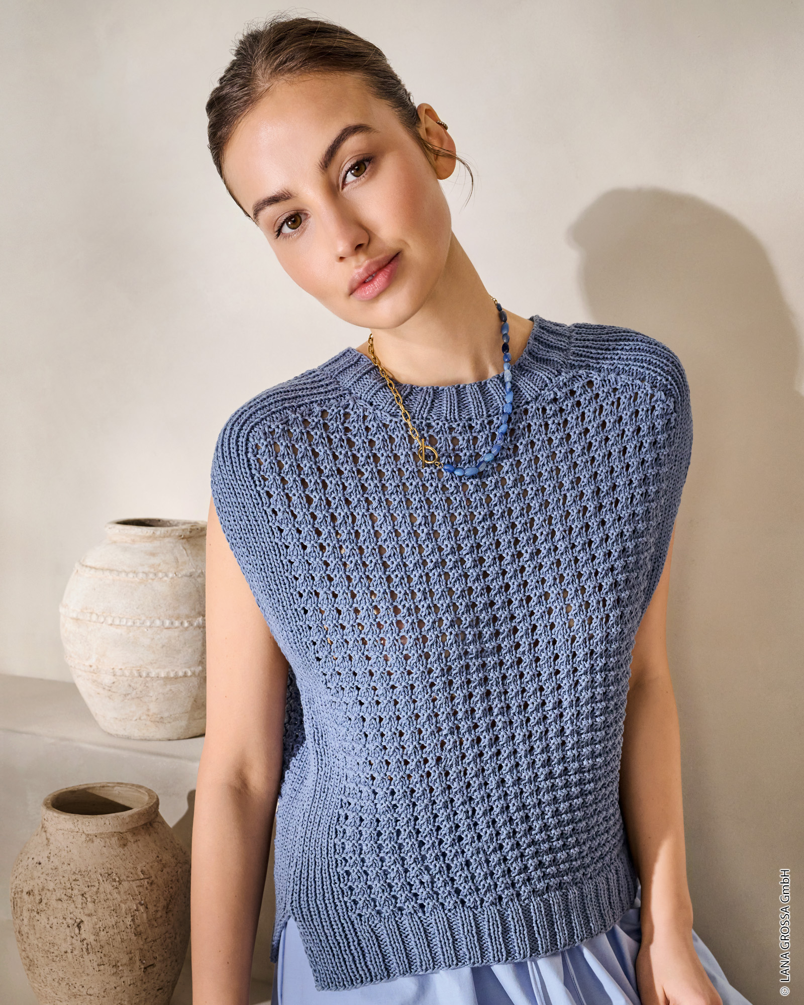 Strickset Top Im Lochmuster Aus Tessera Von Lana Grossa 1 Strickset Top Im Lochmuster Aus Tessera Von Lana Grossa