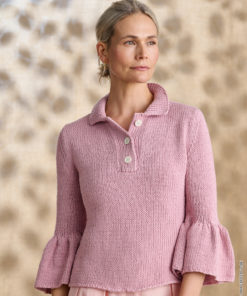 Strickset Pullover Mit Poloblende aus Natural Cotton Gots von Lana Grossa