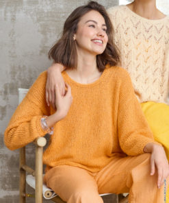 Strickset Pullover Glatt Rechts aus Linarte und Setasuri von Lana Grossa