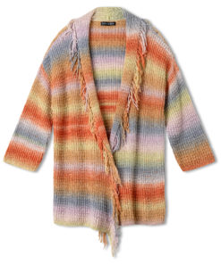 Strickset Jacke Mit Schalkragen Und Fransen Aus Cotonella Von Lana Grossa 4 Strickset Jacke Mit Schalkragen Und Fransen Aus Cotonella Von Lana Grossa – Bild 2