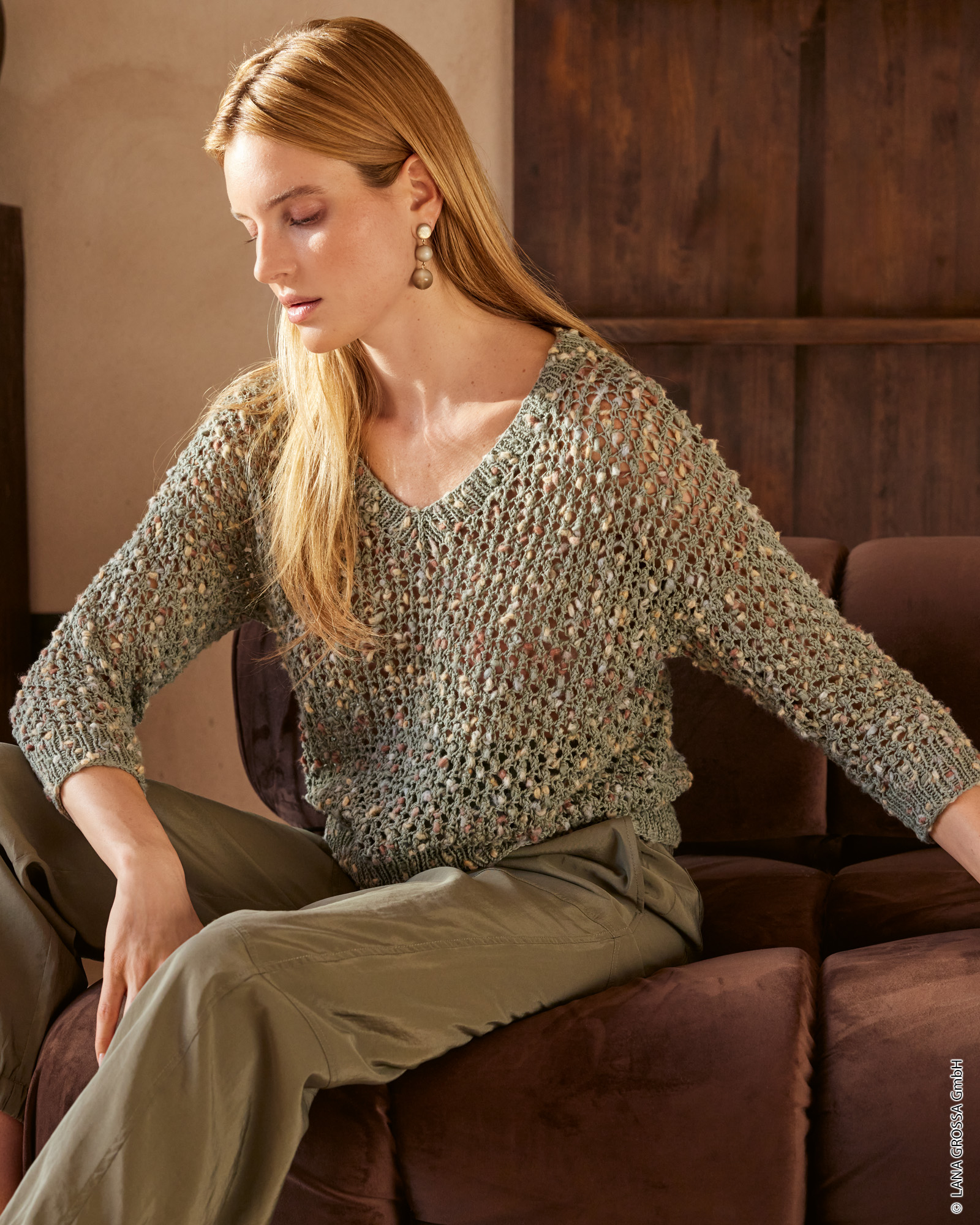 Strickset Top-Down Pullover Aus Popcorn Von Lana Grossa 1 Strickset Top-Down Pullover Aus Popcorn Von Lana Grossa