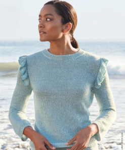 Strickset Pullover Mit Rüschen aus Tencellino und Filo Pailettes von Lana Grossa
