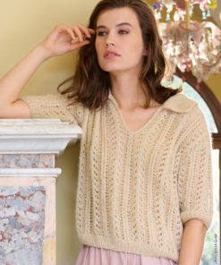 Strickset Poloshirt aus Setasuri Pearls von Lana Grossa