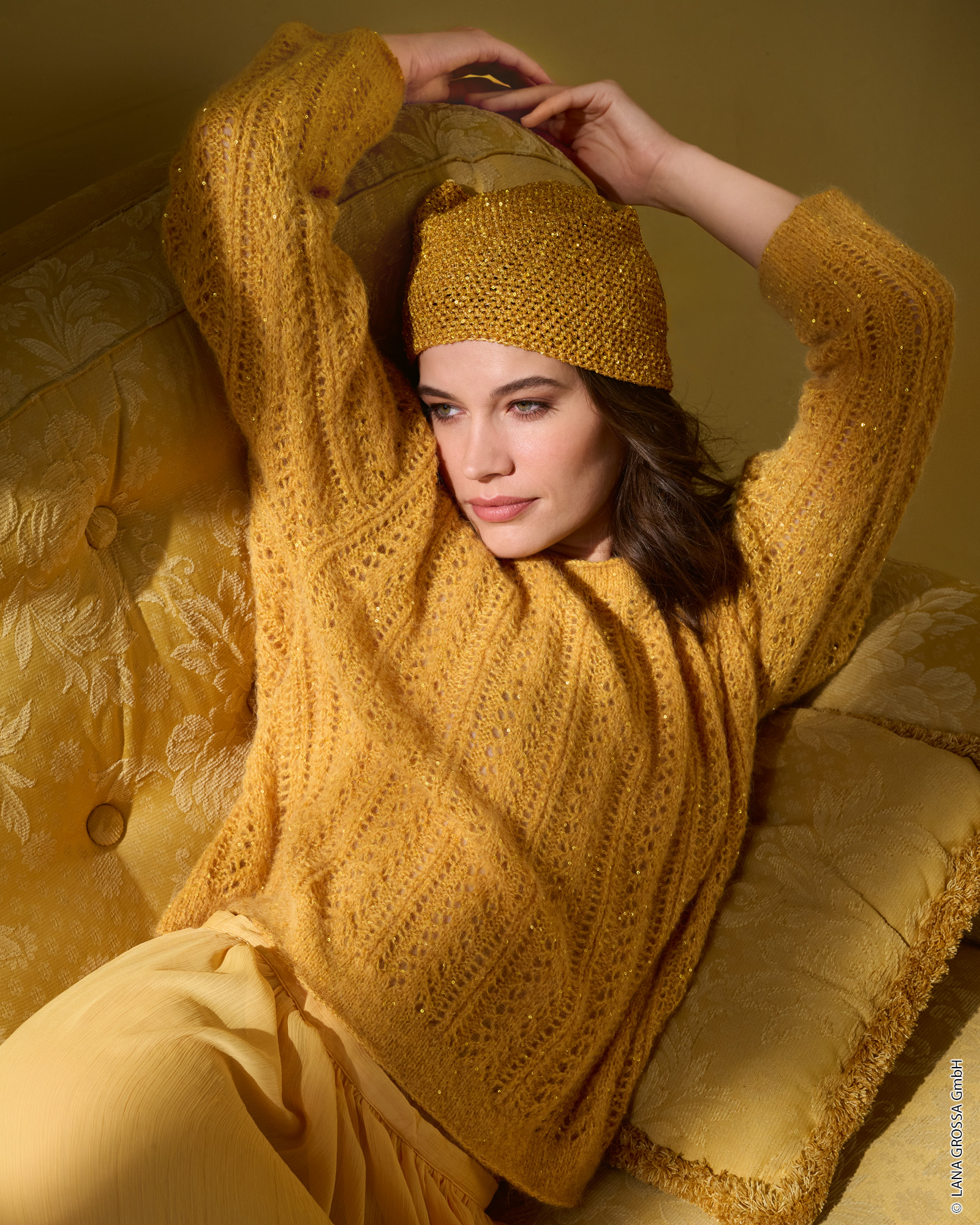 Strickset Pullover Im Lochrippenmuster Aus Setasuri Und Glamour Von Lana Grossa 3 Strickset Pullover Im Lochrippenmuster Aus Setasuri Und Glamour Von Lana Grossa – Bild 3