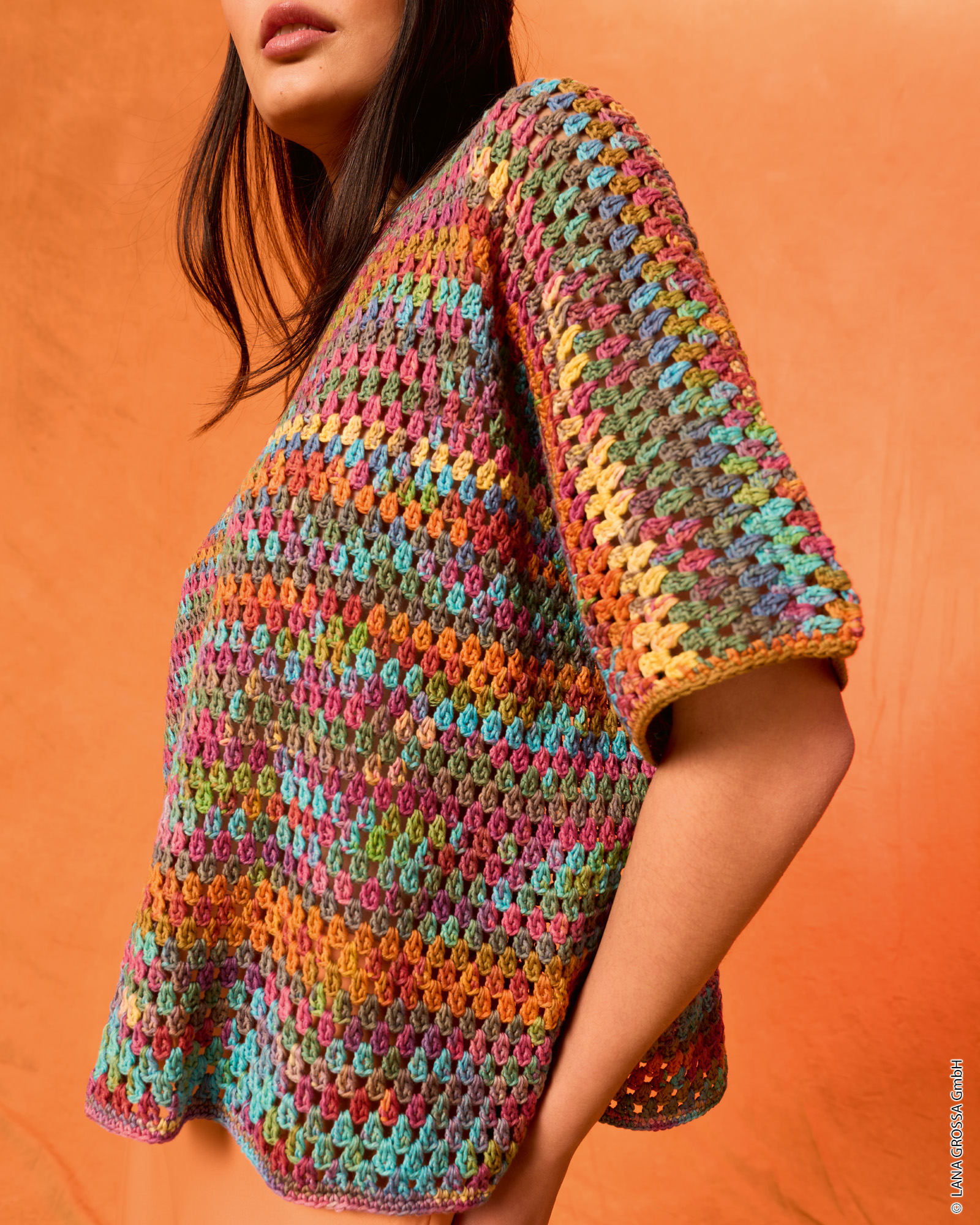 Strickset Shirt Im Gittermuster Aus Gomitolo Alga Von Lana Grossa 2 Strickset Shirt Im Gittermuster Aus Gomitolo Alga Von Lana Grossa – Bild 2
