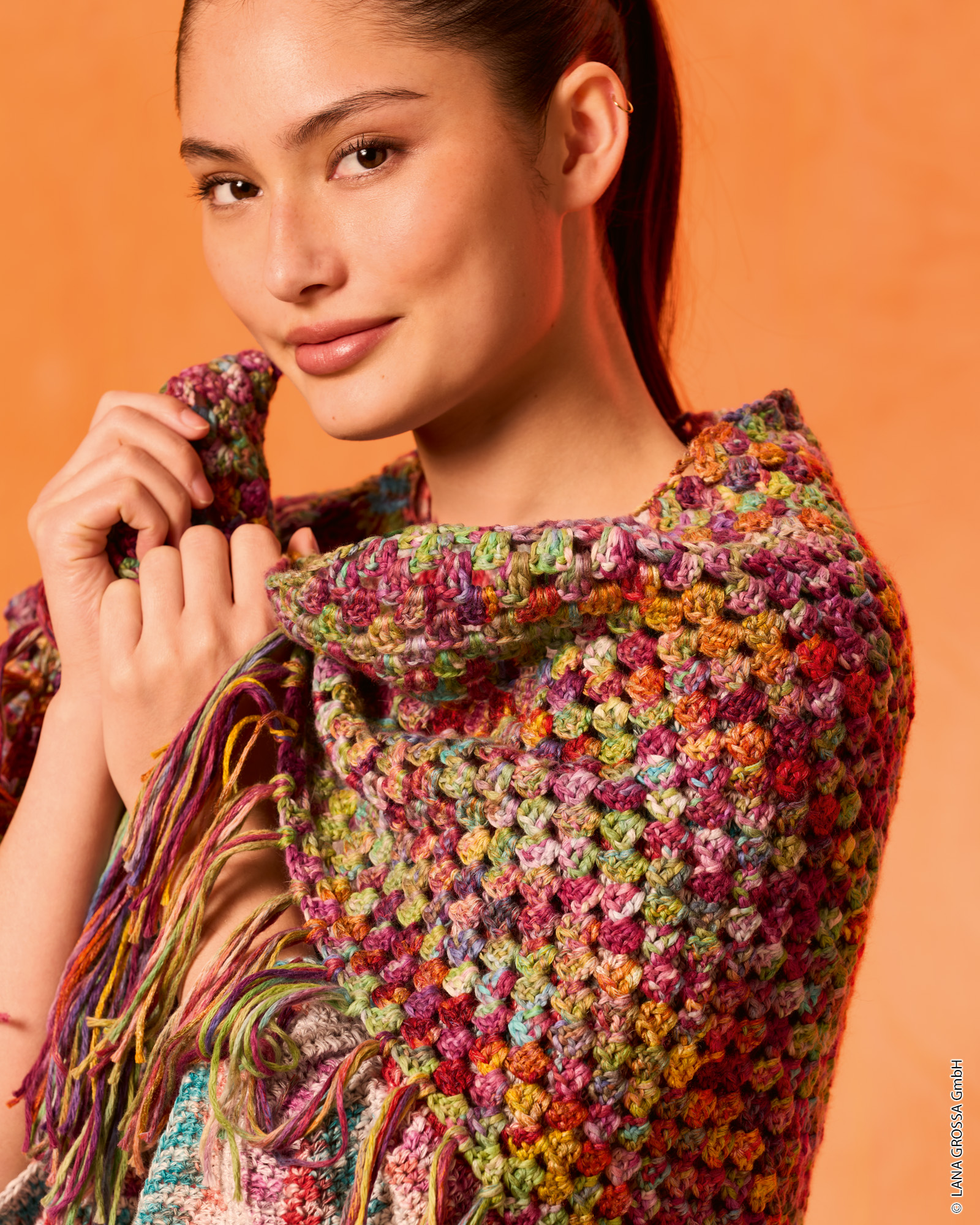 Strickset Häkel-Dreieckstuch Aus Cotonella Multi Von Lana Grossa 2 Strickset Häkel-Dreieckstuch Aus Cotonella Multi Von Lana Grossa – Bild 2