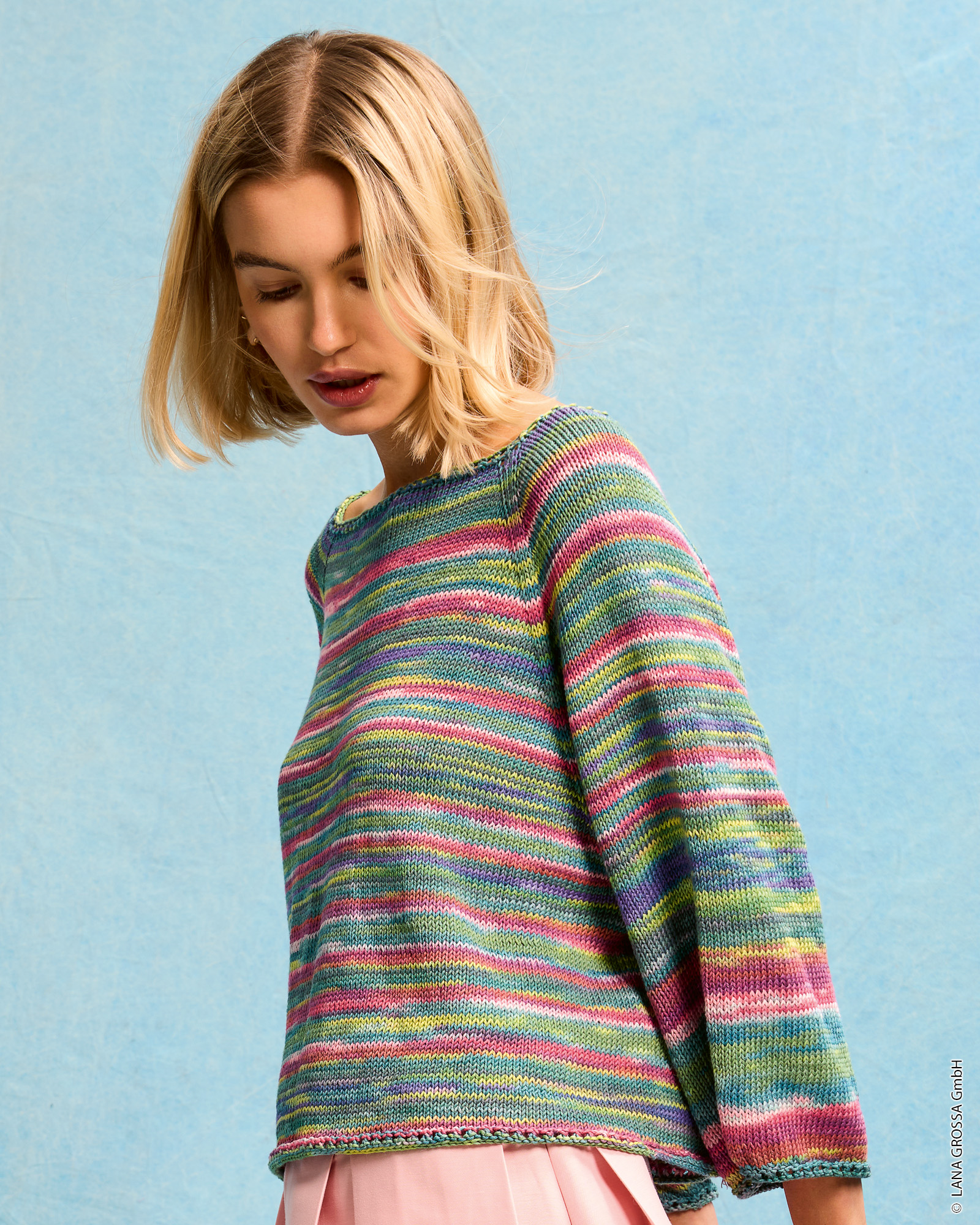 Strickset Top Down Raglan-Pullover Aus Gomitolo Alga Von Lana Grossa 1 Strickset Top Down Raglan-Pullover Aus Gomitolo Alga Von Lana Grossa