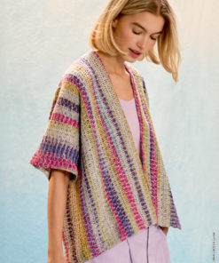 Strickset Quer-gehäkelte Jacke aus Gomitolo California von Lana Grossa