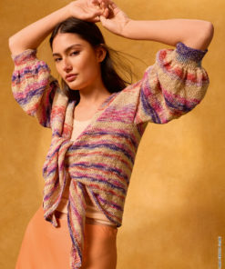 Strickset Kurzarm-wickeljacke aus Gomitolo California von Lana Grossa