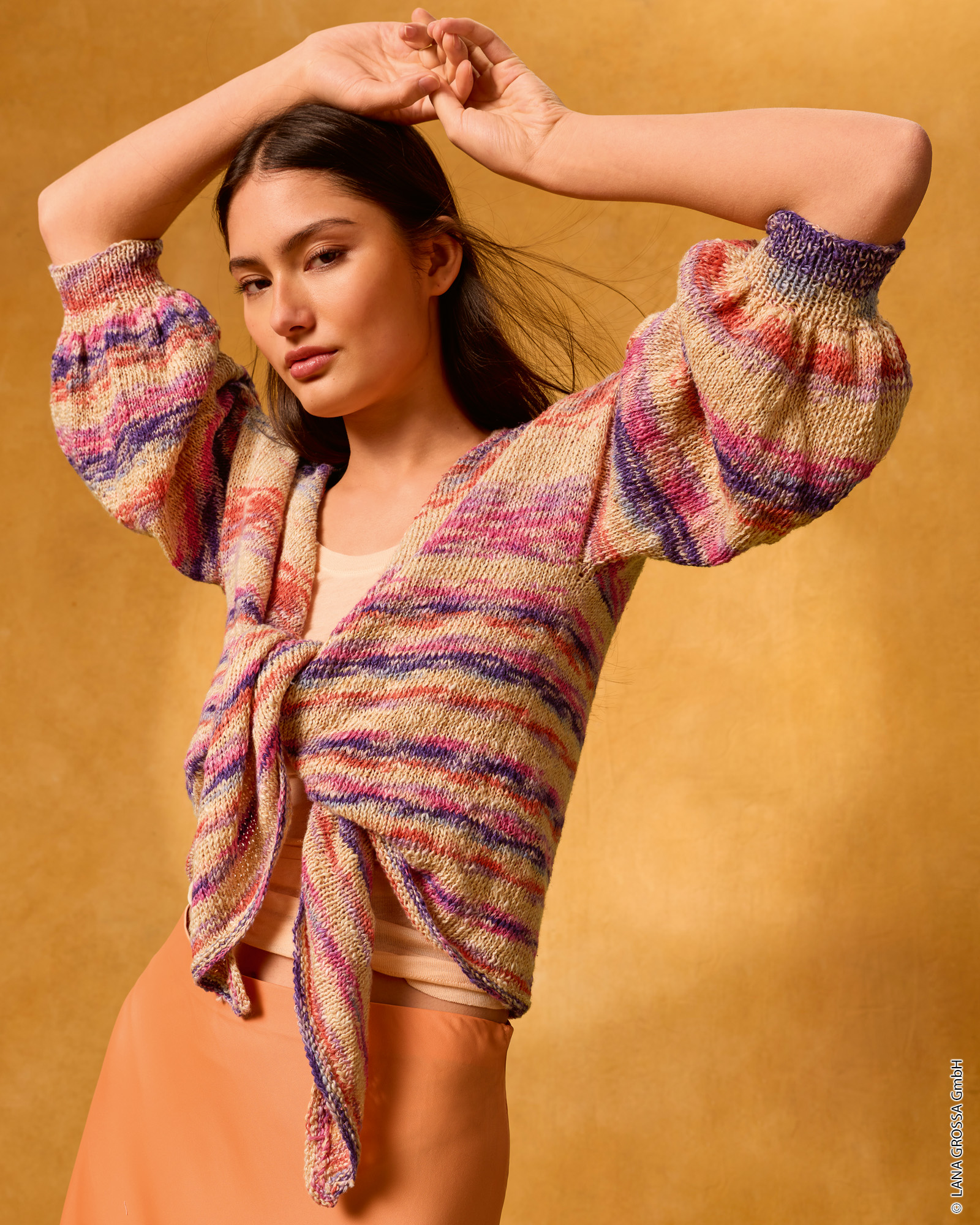 Strickset Kurzarm-Wickeljacke Aus Gomitolo California Von Lana Grossa 1 Strickset Kurzarm-Wickeljacke Aus Gomitolo California Von Lana Grossa