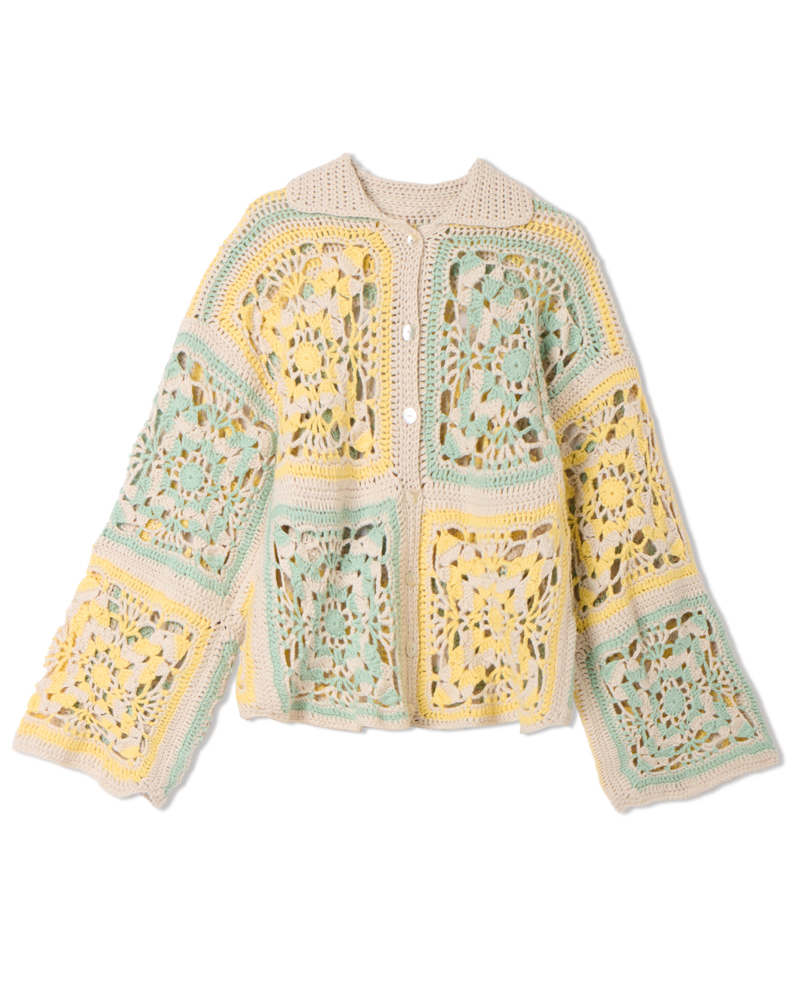 Strickset Jacke In Grossen Quadratischen Motiven Aus Cotonella Von Lana Grossa 2 Strickset Jacke In Grossen Quadratischen Motiven Aus Cotonella Von Lana Grossa – Bild 2