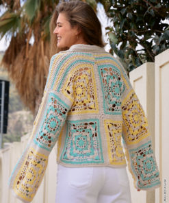 Strickset Jacke In Grossen Quadratischen Motiven Aus Cotonella Von Lana Grossa 5 Strickset Jacke In Grossen Quadratischen Motiven Aus Cotonella Von Lana Grossa – Bild 3