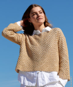 Strickset T-pulli Im Gittermuster aus Setapura von Lana Grossa