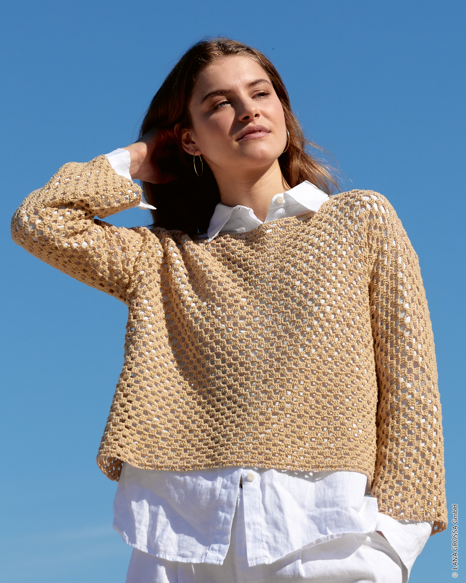 Strickset T-Pulli Im Gittermuster Aus Setapura Von Lana Grossa 1 Strickset T-Pulli Im Gittermuster Aus Setapura Von Lana Grossa