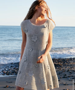 Strickset Kleid Im Filetmuster Mit Blüten aus Cotonella von Lana Grossa