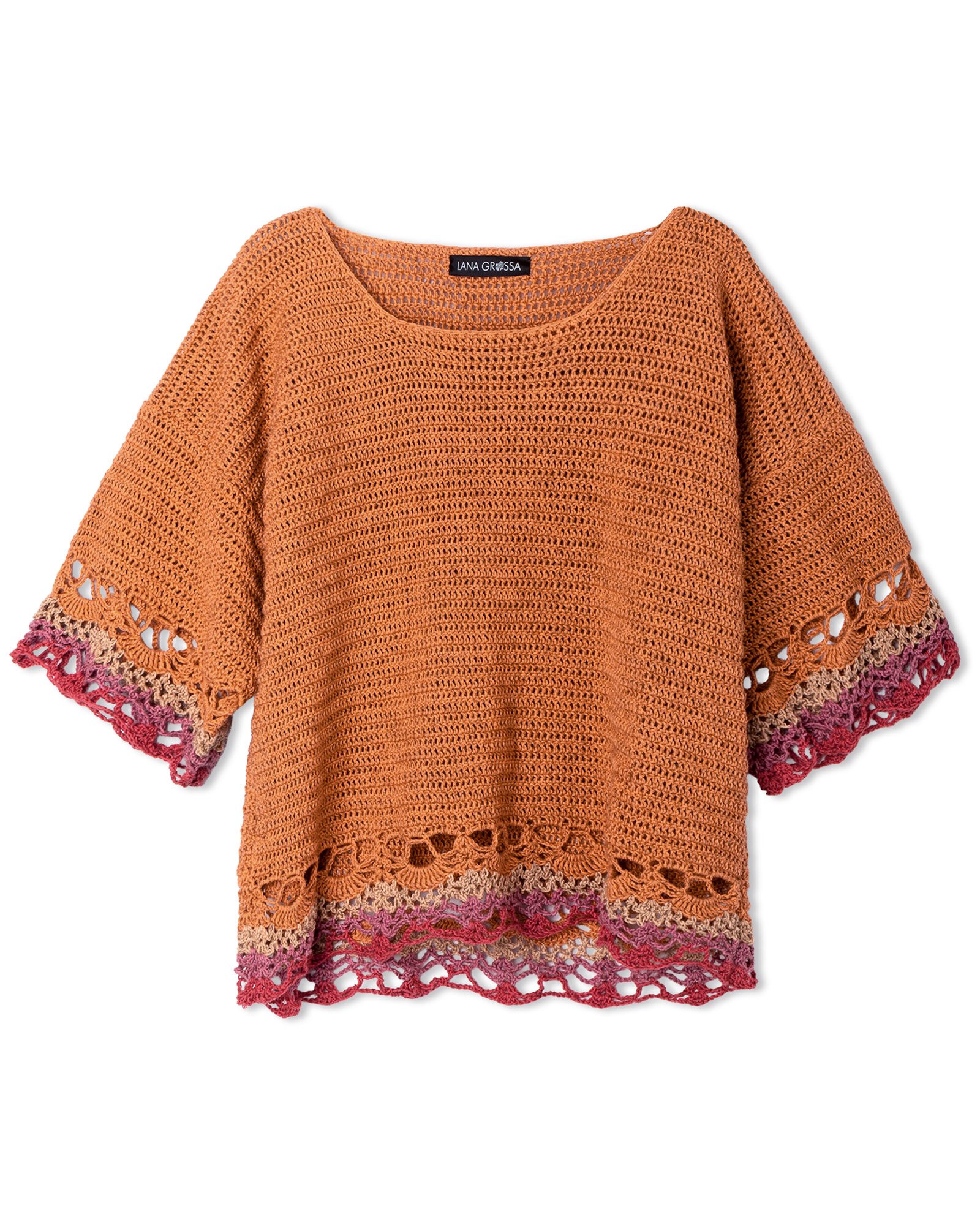 Strickset Pullover In Stäbchen Mit Bordüren Im Ananasmuster Aus Diversa Von Lana Grossa 2 Strickset Pullover In Stäbchen Mit Bordüren Im Ananasmuster Aus Diversa Von Lana Grossa – Bild 2
