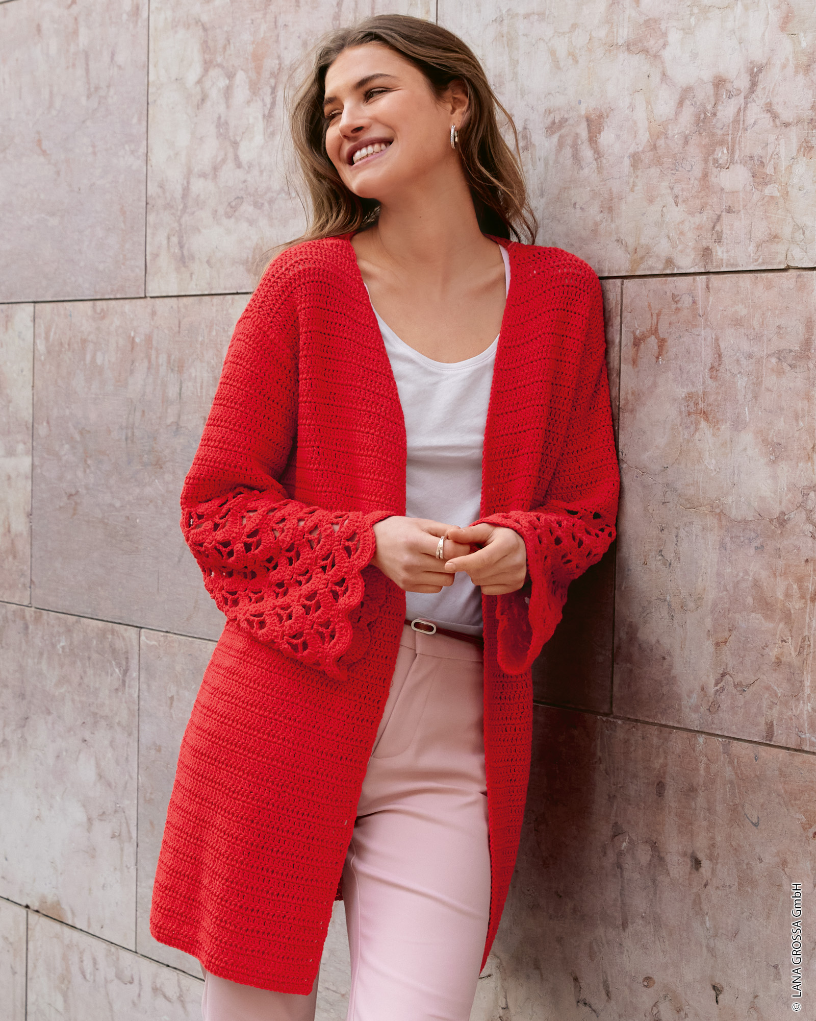 Strickset Cardigan In Stäbchen Mit Bogenlochmuster Aus Gioia Von Lana Grossa 1 Strickset Cardigan In Stäbchen Mit Bogenlochmuster Aus Gioia Von Lana Grossa