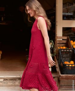 Strickset Kleid In Stäbchen Und Bogenlochmuster Mit Rosetten Aus Tessera Von Lana Grossa 5 Strickset Kleid In Stäbchen Und Bogenlochmuster Mit Rosetten Aus Tessera Von Lana Grossa – Bild 3