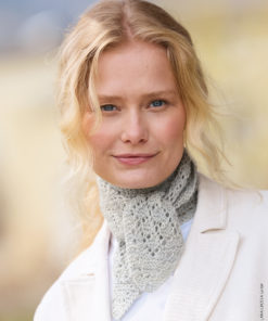 Strickset Schal Im Diamanten-lochmuster aus Cool Wool Lace von Lana Grossa