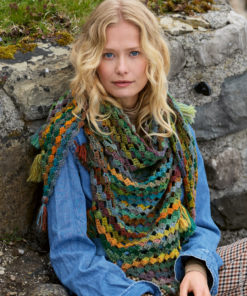 Strickset Dreieckstuch Mit Quasten aus Colorissimo von Lana Grossa