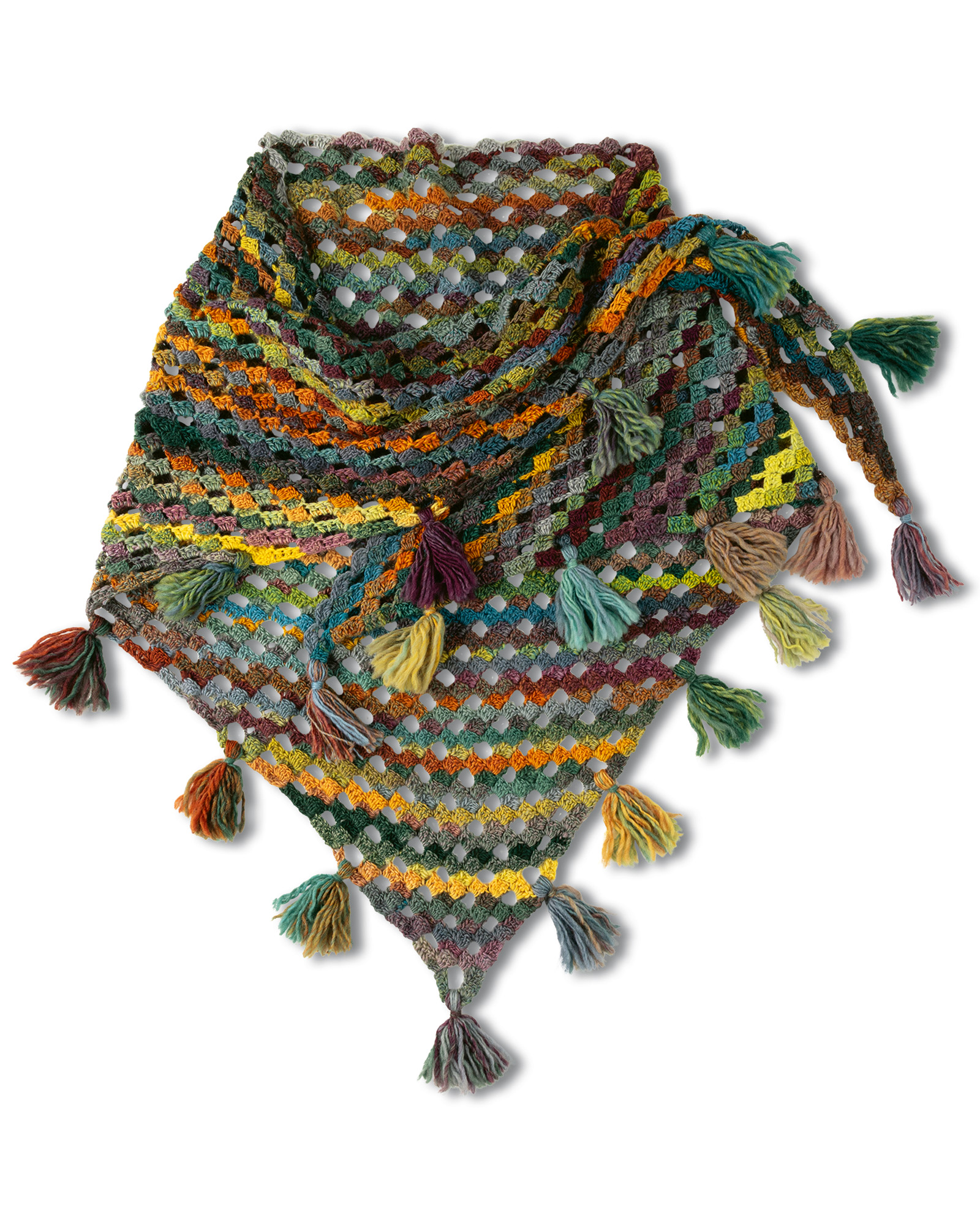 Strickset Dreieckstuch Mit Quasten Aus Colorissimo Von Lana Grossa 2 Strickset Dreieckstuch Mit Quasten Aus Colorissimo Von Lana Grossa – Bild 2