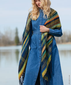 Strickset Stola Im Webmuster aus Farfalla und Cool Merino von Lana Grossa