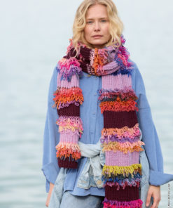 Strickset Schal Im Schlingenmuster aus Farfalla und Cool Merino von Lana Grossa