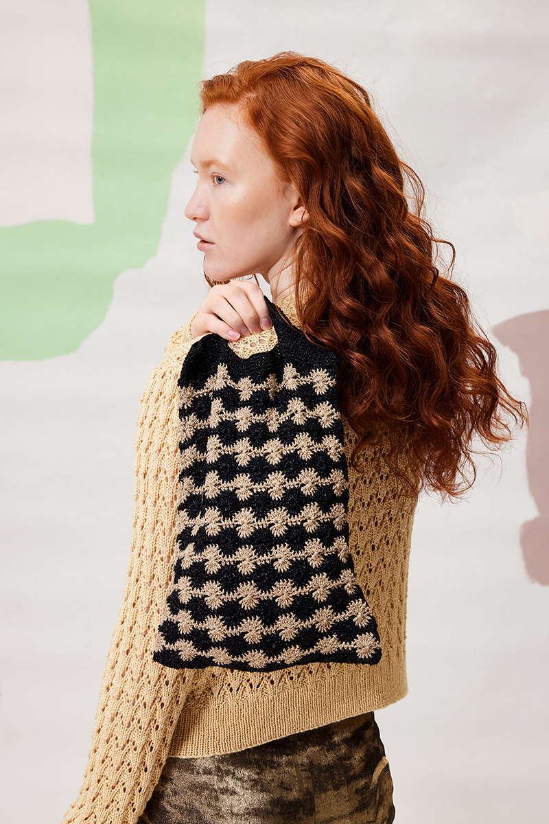 Strickset Tasche Aus Lamé Soft Von Lang Yarns 1 Strickset Tasche Aus Lamé Soft Von Lang Yarns
