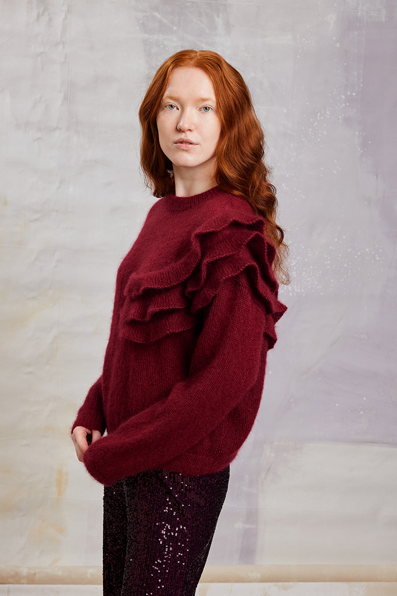 Strickset Pullover Mit Volants Aus Mohair 21 Von Lang Yarns 2 Strickset Pullover Mit Volants Aus Mohair 21 Von Lang Yarns – Bild 2